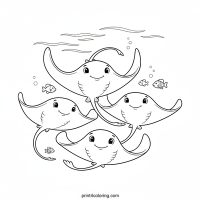 Graceful Stingray Ballet - free printable coloring page