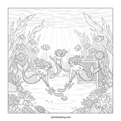 Oceanic Hockey Extravaganza - free printable coloring page