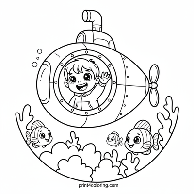 Little Sub's Big Reef Adventure - free printable coloring page