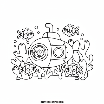 Little Explorer's Deep Sea Dive - free printable coloring page