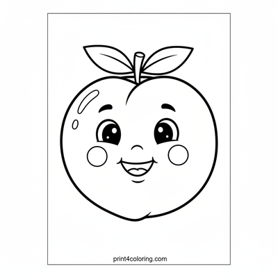 Happy Nectarine Friend - free printable coloring page