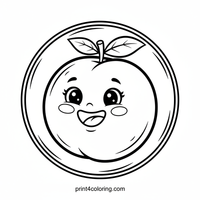 Happy Nectarine Friend - free printable coloring page