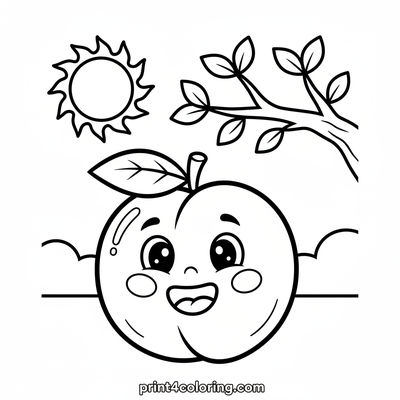 Sunny Nectarine's Happy Day - free printable coloring page