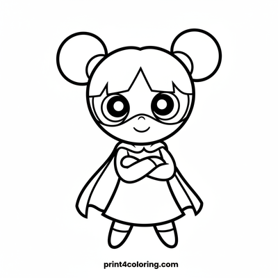 Super Buttercup's Playful Power Portrait - free printable coloring page