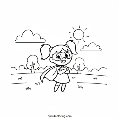 Super Buttercup's Playful Power Pose - free printable coloring page