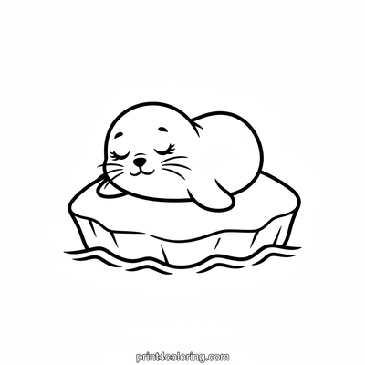 Sweet Dreams Baby Seal Pup - free printable coloring page