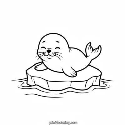 Snuggly Baby Seal Nap - free printable coloring page