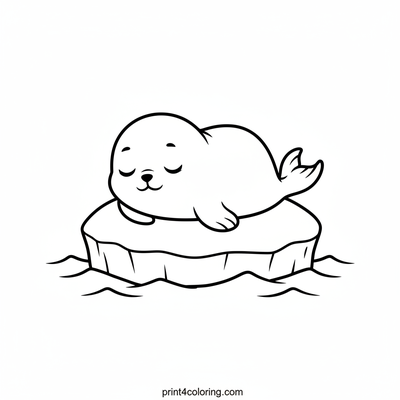 Sweet Dreams Baby Seal Pup - free printable coloring page