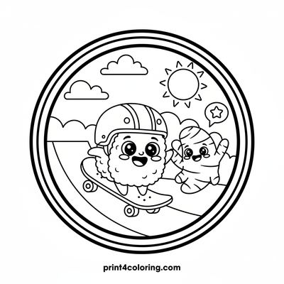 Sushi Rollin' Adventure - free printable coloring page