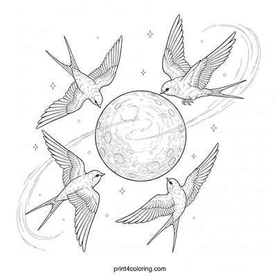 Swallows' Moonbeam Dance