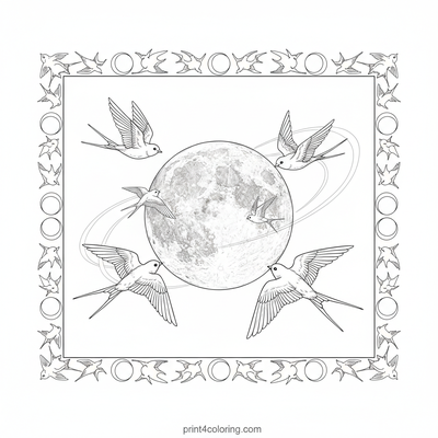 Swallows coloring pages preview