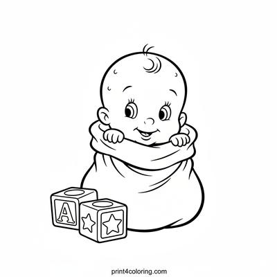 Swee'Pea's Cozy Naptime Peek - free printable coloring page