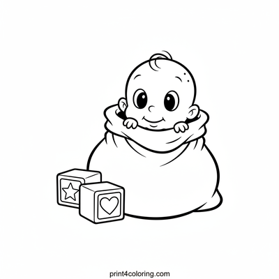 Swee'Pea's Snuggly Sack Nap - free printable coloring page