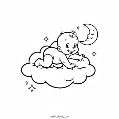 Swee'Pea's Magical Cloud Crawl - free printable coloring page