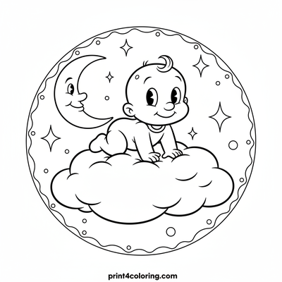 Swee'Pea's Magical Cloud Crawl Adventure - free printable coloring page