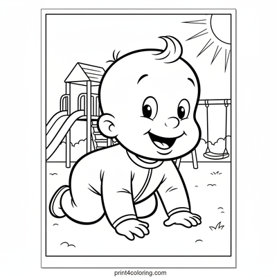 Swee'Pea's Sunny Slide Adventure - free printable coloring page