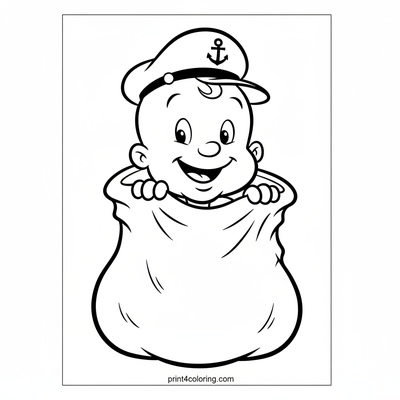 Swee'Pea's Giggle Sack Hideaway - free printable coloring page