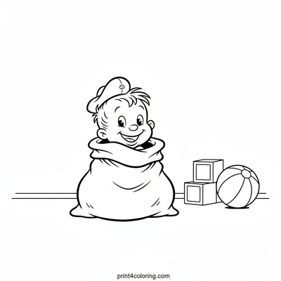 Swee'Pea's Giggling Sack Hideaway - free printable coloring page