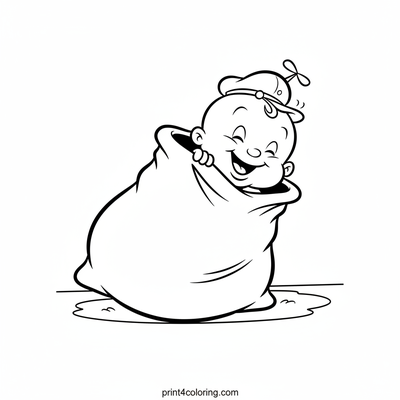 Swee'Pea's Giggle Sack Hideaway - free printable coloring page