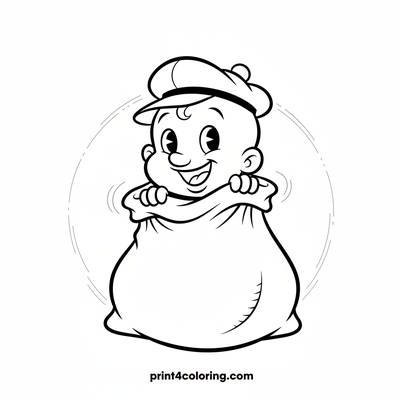 Swee'Pea's Giggle Sack Hideaway - free printable coloring page
