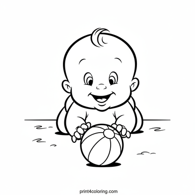Swee'Pea's First Race: Chasing the Rainbow Ball - free printable coloring page