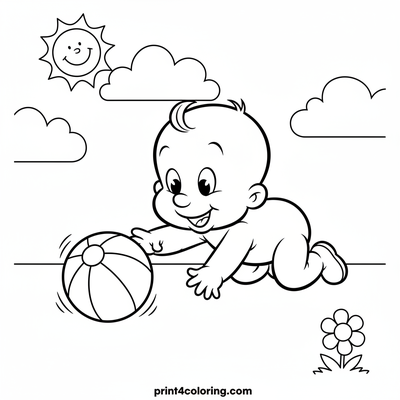Swee'Pea's Race to the Rainbow Ball - free printable coloring page