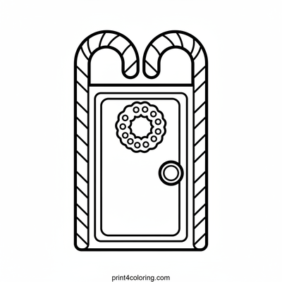 Sweet Gingerbread Doorway Fun! - free printable coloring page