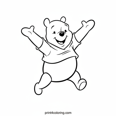 Winnie the Pooh's Friendly Smile - free printable coloring page