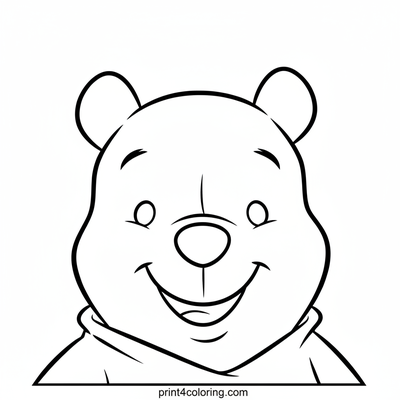 Winnie the Pooh's Friendly Smile - free printable coloring page