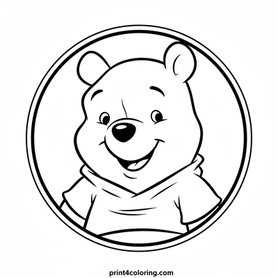 Winnie the Pooh's Cozy Portrait - free printable coloring page