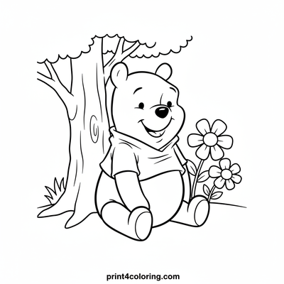Winnie the Pooh's Honey-Sweet Smile - free printable coloring page