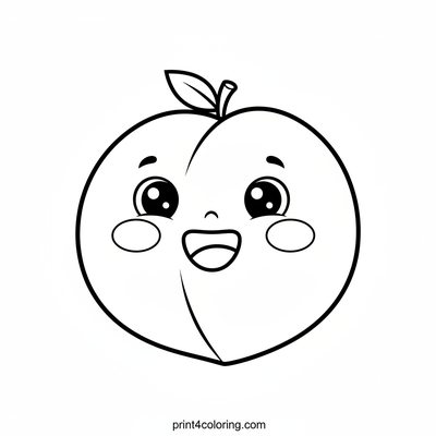 Sweetest Smiling Peach Pal - free printable coloring page