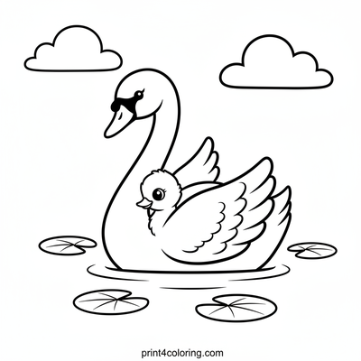 Sweet Swan Snuggles - free printable coloring page