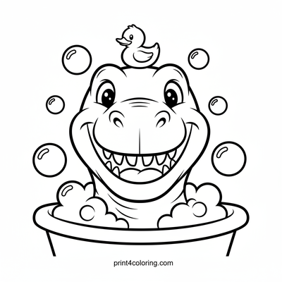 Roarsome T-Rex Bubble Bath! - free printable coloring page