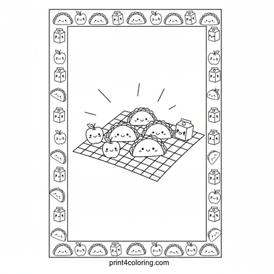 Taco's Sunny Picnic Party - free printable coloring page