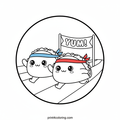 Taco Sprint Fiesta! - free printable coloring page