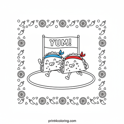 Speedy Taco Challenge: Race to Yum! - free printable coloring page