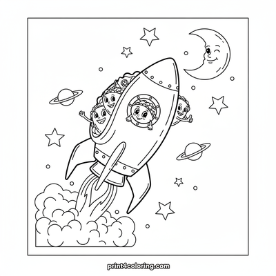 Taco Rocket's Lunar Launch! - free printable coloring page