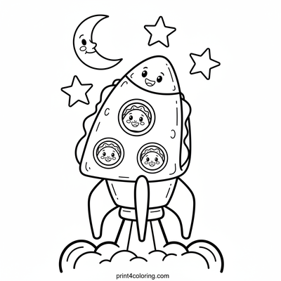 Taco Rocket's Cosmic Crunch! - free printable coloring page
