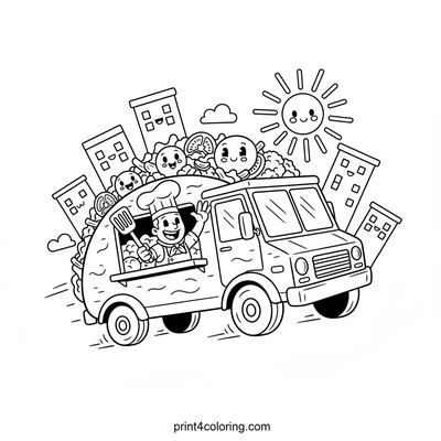 The Great Taco Truck Adventure! - free printable coloring page
