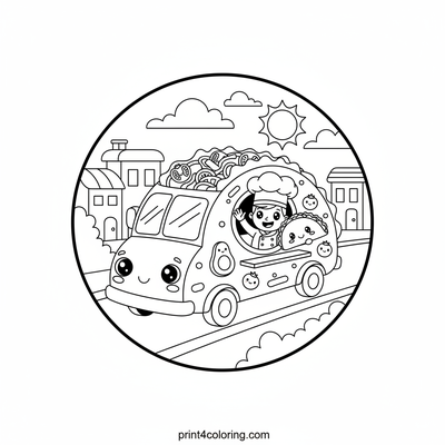 The Great Taco Truck Journey! - free printable coloring page