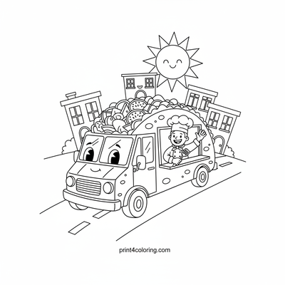 The Zesty Taco Truck Adventure! - free printable coloring page