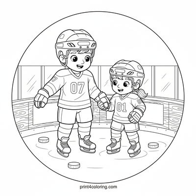 Teamwork on Ice: A Friendly Helping Hand