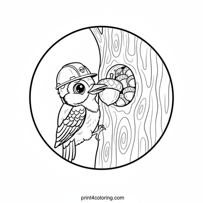 The Acorn Architect's Cozy Conundrum - free printable coloring page