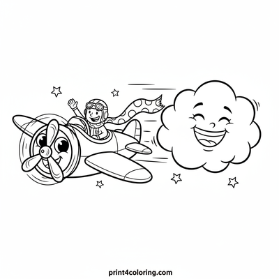 The Silly Scarf Sky Race - free printable coloring page