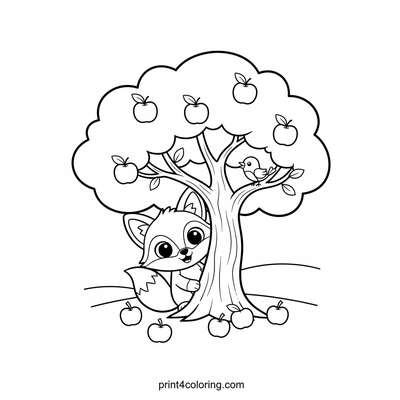The Apple Tree's Secret Friend - free printable coloring page