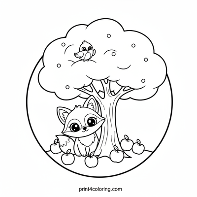 The Apple Tree's Secret Friend - free printable coloring page
