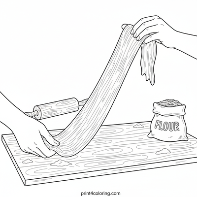 Master Noodle Maker's Dance - free printable coloring page