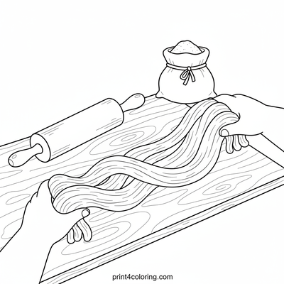 Noodle Magic: The Art of Hand-Pulled Delight - free printable coloring page