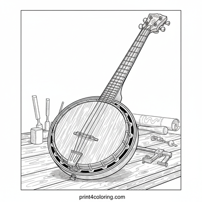 The Artisan's Masterpiece Banjo - free printable coloring page